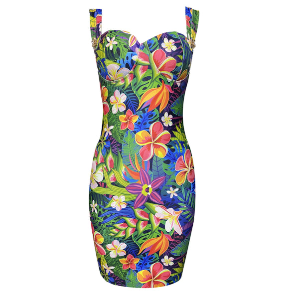 Tropical Island bodycon bandage dress